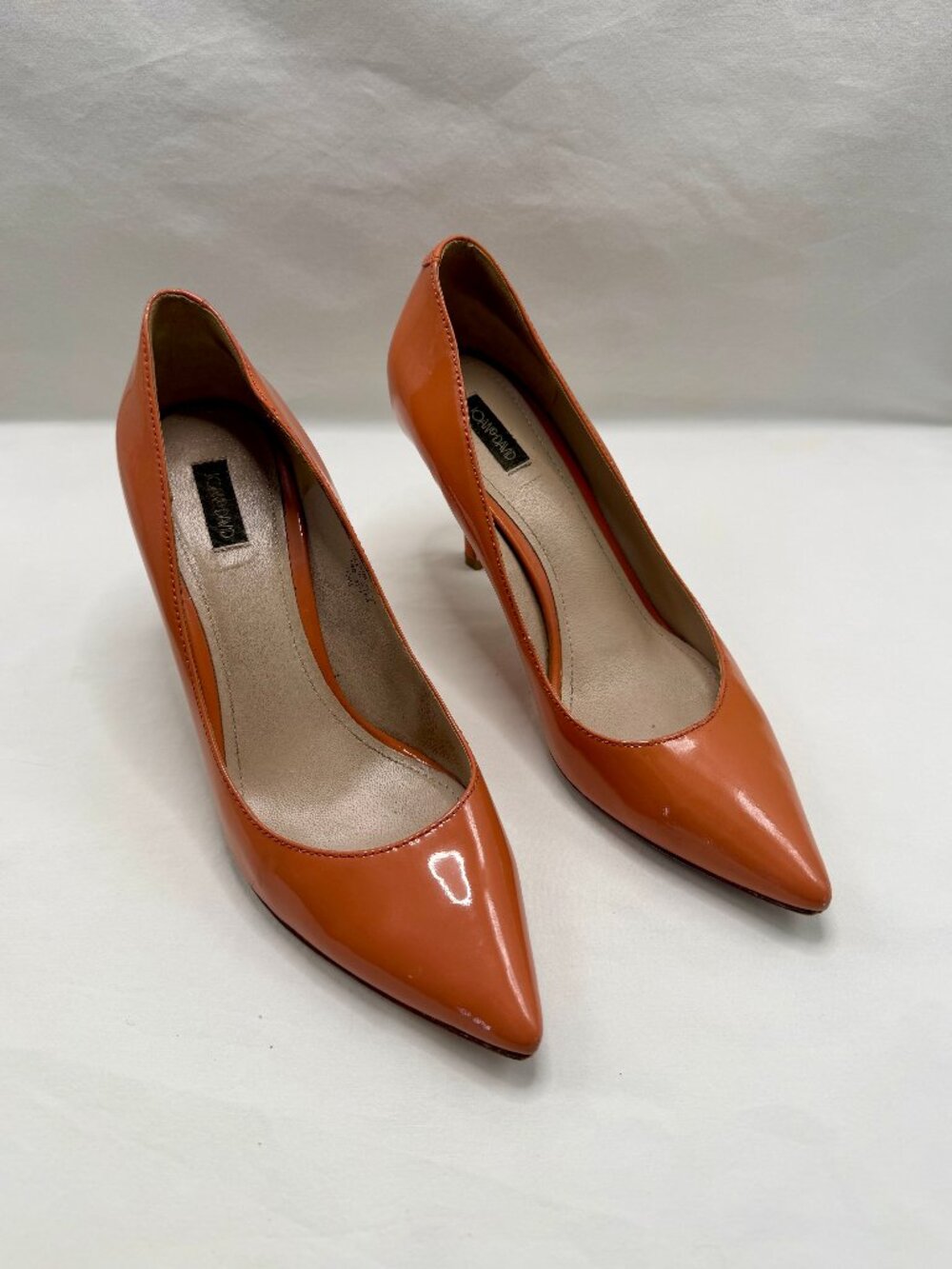 Joan & David Amery Coral Patent Leather Pointed Toe Pumps 3" Heel sz 7.5 Office